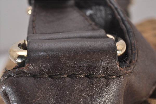 Authentic GUCCI Charlotte Shoulder Tote Bag GG Canvas Leather 203506 Brown 5116I