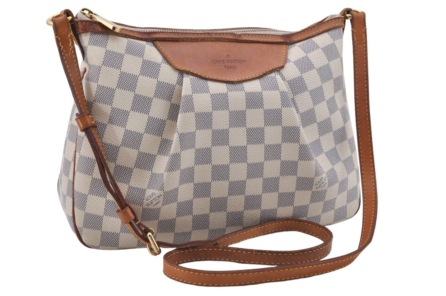 Auth Louis Vuitton Damier Azur Siracusa PM Shoulder Cross Bag N41113 LV 5117D