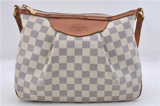 Auth Louis Vuitton Damier Azur Siracusa PM Shoulder Cross Bag N41113 LV 5117D