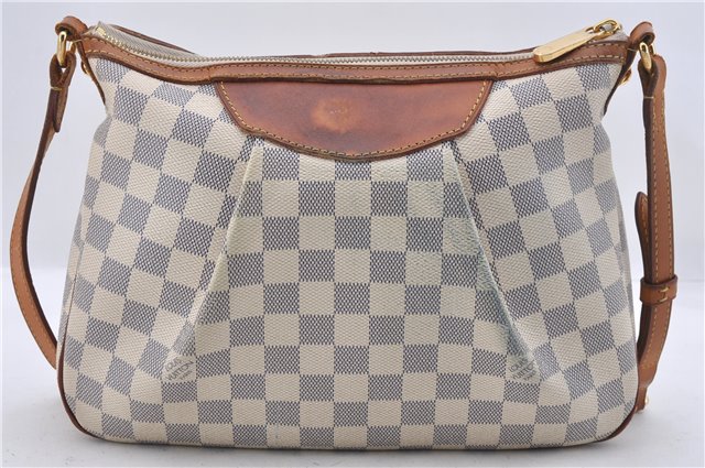 Auth Louis Vuitton Damier Azur Siracusa PM Shoulder Cross Bag N41113 LV 5117D