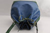 Authentic Louis Vuitton Epi Noe Bi-color Blue Green M44044 Drawstring Bag 5118I