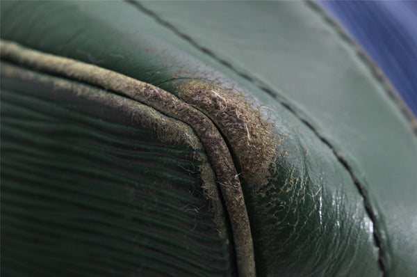 Authentic Louis Vuitton Epi Noe Bi-color Blue Green M44044 Drawstring Bag 5118I