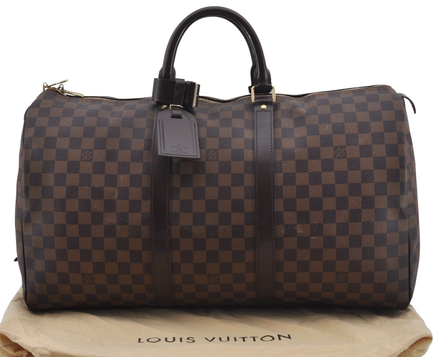 Authentic Louis Vuitton Damier Keepall 50 Travel Boston Bag N41427 LV 5119E