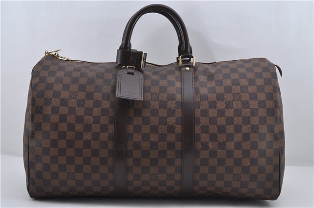 Authentic Louis Vuitton Damier Keepall 50 Travel Boston Bag N41427 LV 5119E