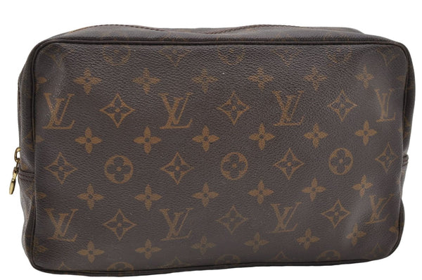 Auth Louis Vuitton Monogram Trousse Toilette 28 Clutch Hand Bag M47522 LV 5120D