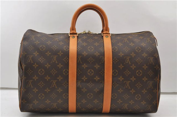 Authentic Louis Vuitton Monogram Keepall 45 Travel Boston Bag M41428 LV 5120E