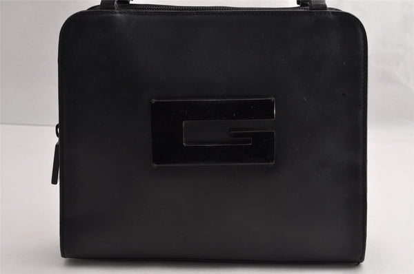 Authentic GUCCI Vintage Hand Tote Bag Purse Leather 0000812 Black 5122I