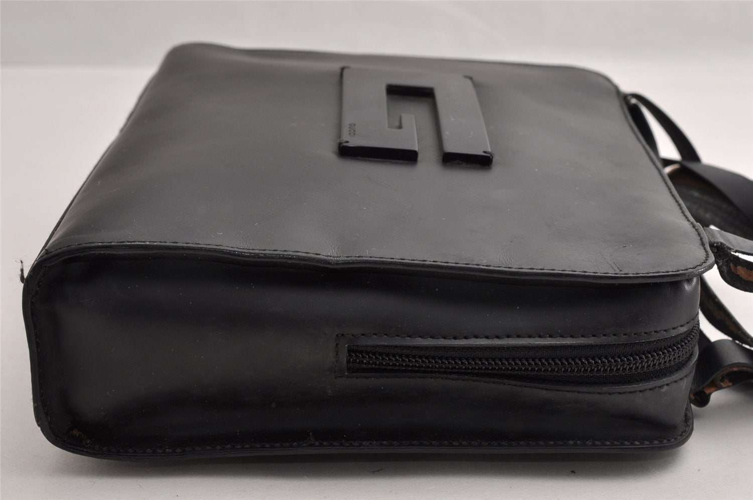 Authentic GUCCI Vintage Hand Tote Bag Purse Leather 0000812 Black 5122I