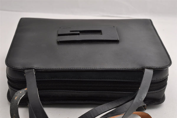 Authentic GUCCI Vintage Hand Tote Bag Purse Leather 0000812 Black 5122I