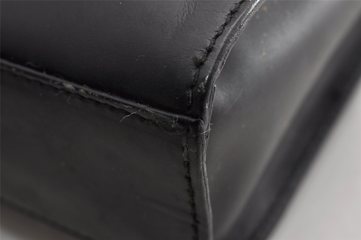 Authentic GUCCI Vintage Hand Tote Bag Purse Leather 0000812 Black 5122I