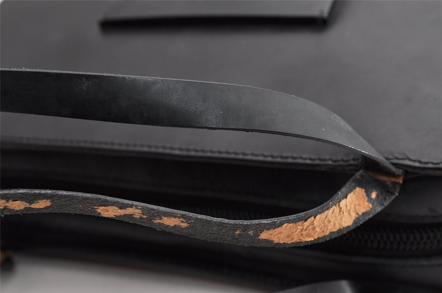 Authentic GUCCI Vintage Hand Tote Bag Purse Leather 0000812 Black 5122I