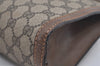 Authentic GUCCI Web Sherry Line Clutch Hand Bag Purse GG PVC Leather Brown 5124I