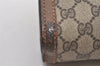 Authentic GUCCI Web Sherry Line Clutch Hand Bag Purse GG PVC Leather Brown 5124I