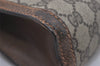 Authentic GUCCI Web Sherry Line Clutch Hand Bag Purse GG PVC Leather Brown 5124I
