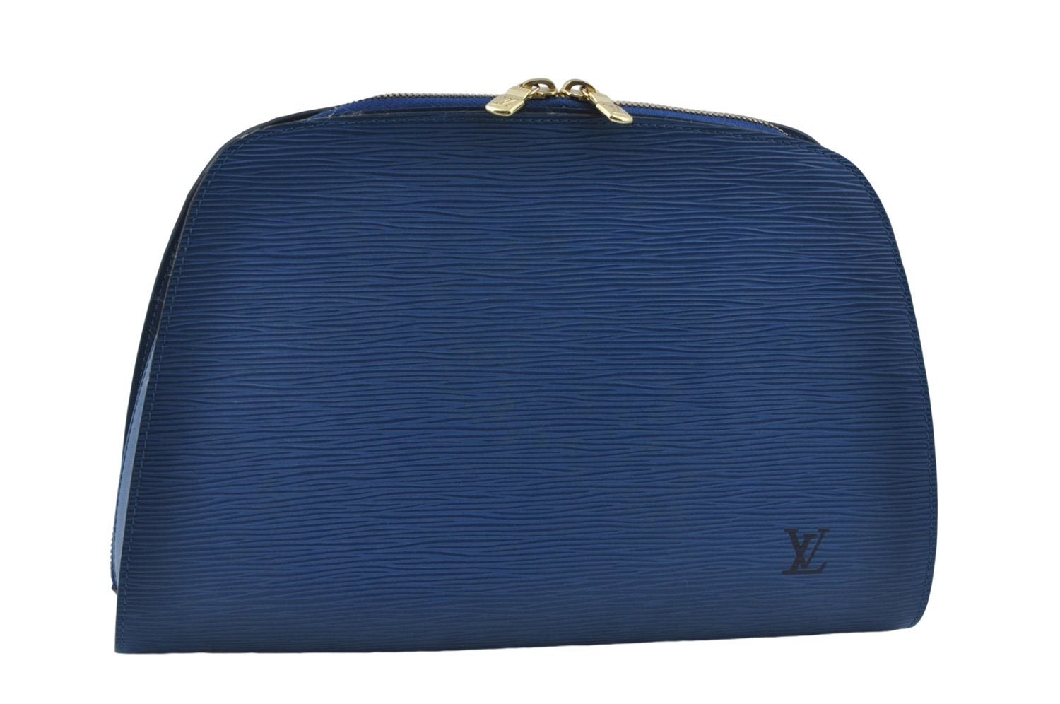 Authentic Louis Vuitton Epi Dauphine GM Cosmetic Pouch Blue M48435 LV 5126C