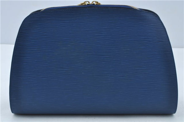 Authentic Louis Vuitton Epi Dauphine GM Cosmetic Pouch Blue M48435 LV 5126C