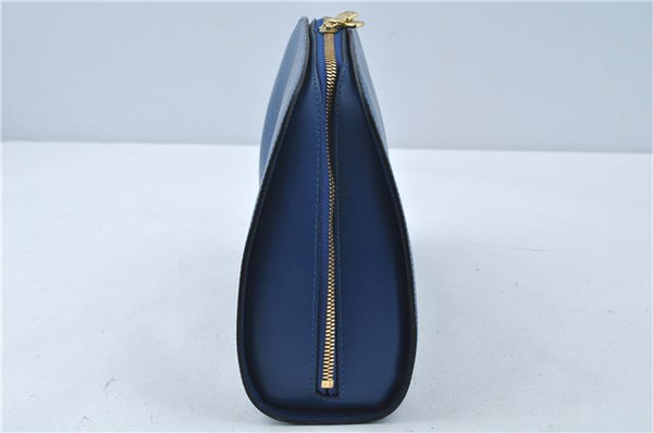 Authentic Louis Vuitton Epi Dauphine GM Cosmetic Pouch Blue M48435 LV 5126C