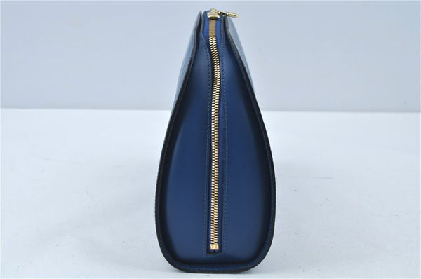 Authentic Louis Vuitton Epi Dauphine GM Cosmetic Pouch Blue M48435 LV 5126C