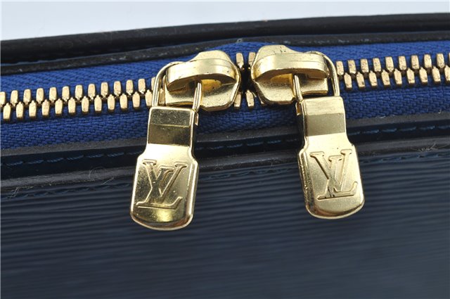 Authentic Louis Vuitton Epi Dauphine GM Cosmetic Pouch Blue M48435 LV 5126C