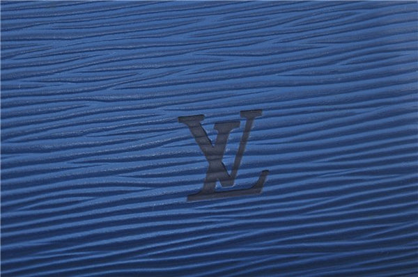 Authentic Louis Vuitton Epi Dauphine GM Cosmetic Pouch Blue M48435 LV 5126C