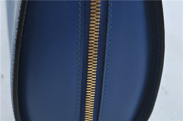 Authentic Louis Vuitton Epi Dauphine GM Cosmetic Pouch Blue M48435 LV 5126C