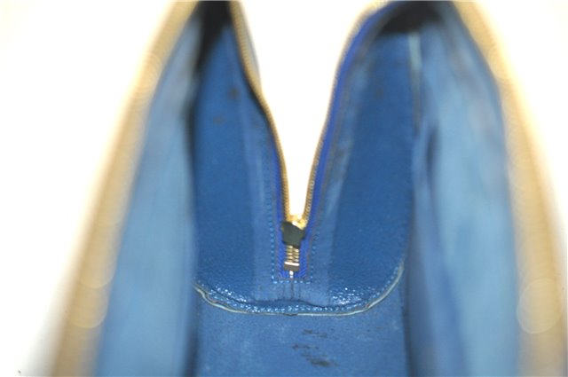 Authentic Louis Vuitton Epi Dauphine GM Cosmetic Pouch Blue M48435 LV 5126C