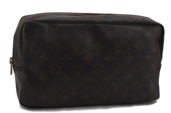 Auth LOUIS VUITTON Monogram Trousse Toilette 28 Clutch Hand Bag M47522 LV 5127B