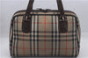 Authentic Burberrys Nova Check Canvas Shoulder Hand Bag Brown Beige 5128D