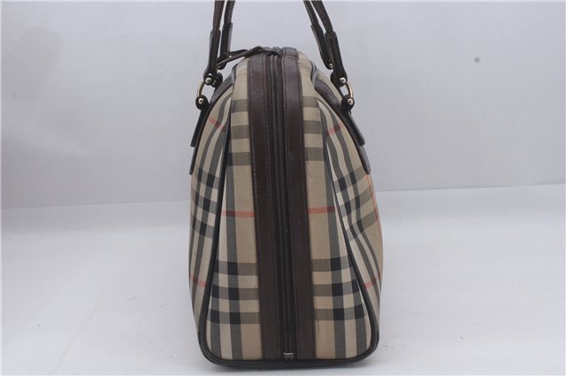 Authentic Burberrys Nova Check Canvas Shoulder Hand Bag Brown Beige 5128D