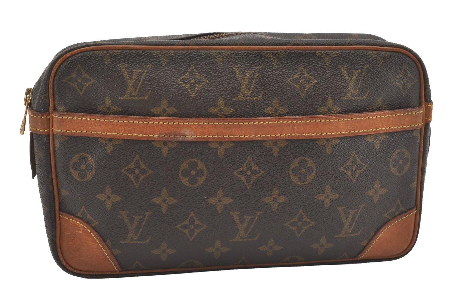 Authentic Louis Vuitton Monogram Compiegne 28 Clutch Hand Bag M51845 LV 5130I