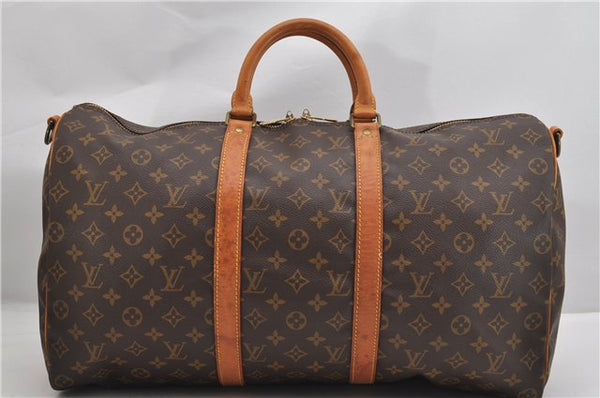 Authentic Louis Vuitton Monogram Keepall Bandouliere 50 M41416 Boston Bag 5132F