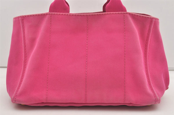 Authentic PRADA Canapa M Canvas 2Way Shoulder Crossbody Tote Hand Bag Pink 5133I