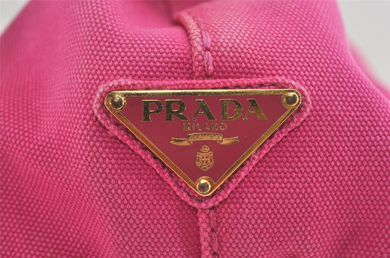 Authentic PRADA Canapa M Canvas 2Way Shoulder Crossbody Tote Hand Bag Pink 5133I