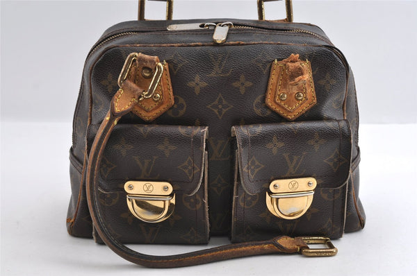 Authentic Louis Vuitton Monogram Manhattan PM Hand Bag Purse M40026 Junk 5138I