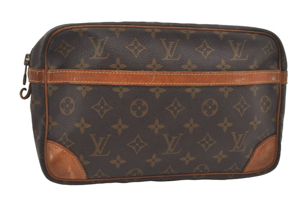 Authentic Louis Vuitton Monogram Compiegne 28 Clutch Hand Bag M51845 LV 5142I