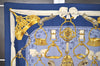 Authentic HERMES Carre 90 Scarf "ETRIERS" Silk Navy 5143I