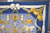 Authentic HERMES Carre 90 Scarf "ETRIERS" Silk Navy 5143I