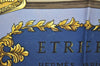 Authentic HERMES Carre 90 Scarf "ETRIERS" Silk Navy 5143I