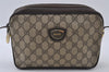 Authentic GUCCI Shoulder Cross Body Bag Purse GG PVC Leather Brown Junk 5146I