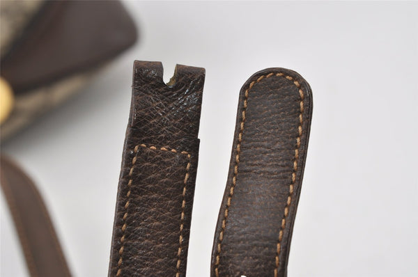 Authentic GUCCI Shoulder Cross Body Bag Purse GG PVC Leather Brown Junk 5146I