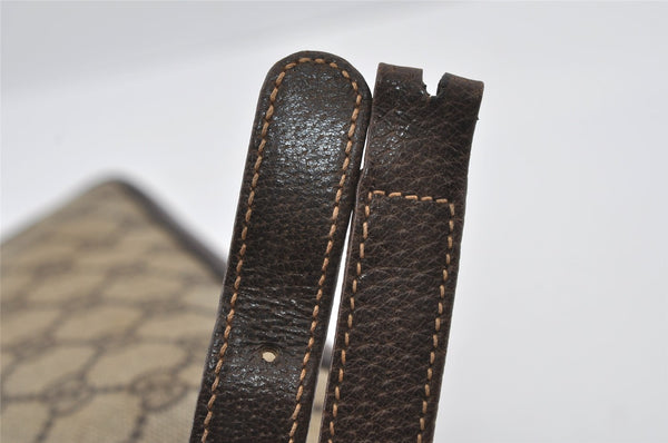 Authentic GUCCI Shoulder Cross Body Bag Purse GG PVC Leather Brown Junk 5146I