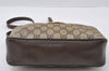 Authentic GUCCI Shoulder Cross Body Bag Purse GG PVC Leather Brown Junk 5146I