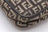 Authentic FENDI Zucchino Shoulder Cross Body Bag Canvas Leather Brown Junk 5148D