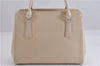 Authentic BURBERRY Vintage Leather Shoulder Hand Bag Ivory 5148F