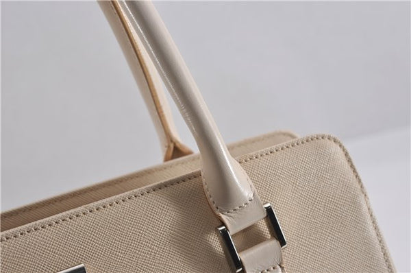 Authentic BURBERRY Vintage Leather Shoulder Hand Bag Ivory 5148F