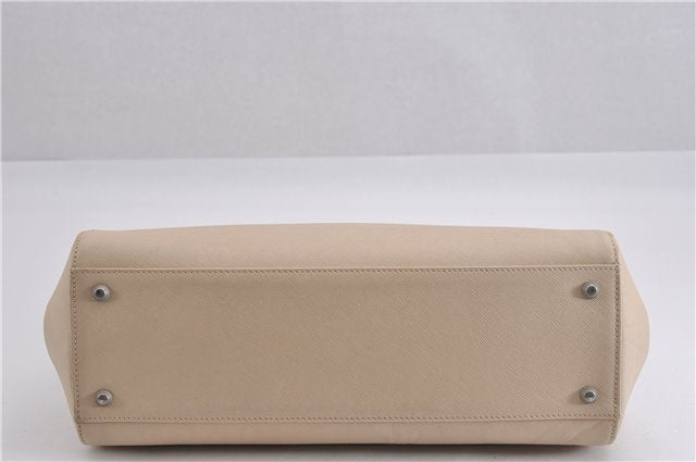 Authentic BURBERRY Vintage Leather Shoulder Hand Bag Ivory 5148F