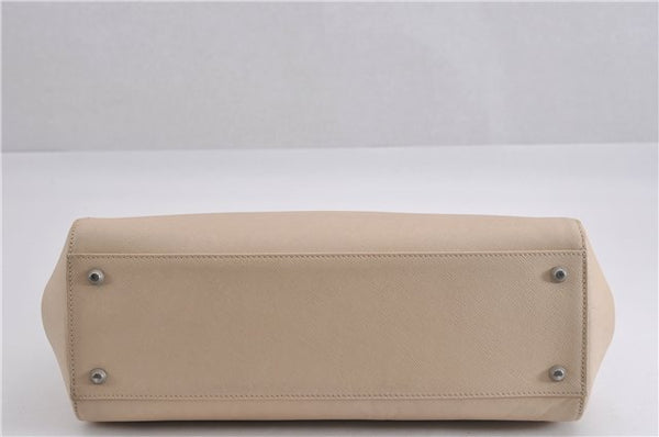 Authentic BURBERRY Vintage Leather Shoulder Hand Bag Ivory 5148F