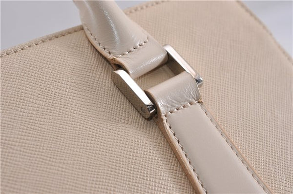 Authentic BURBERRY Vintage Leather Shoulder Hand Bag Ivory 5148F