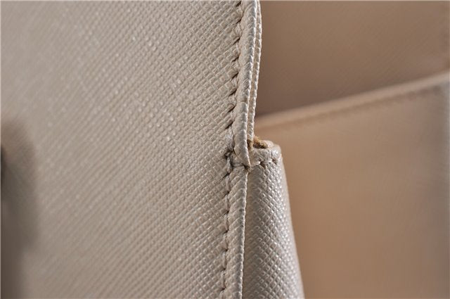 Authentic BURBERRY Vintage Leather Shoulder Hand Bag Ivory 5148F