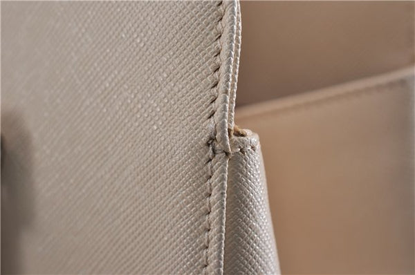 Authentic BURBERRY Vintage Leather Shoulder Hand Bag Ivory 5148F